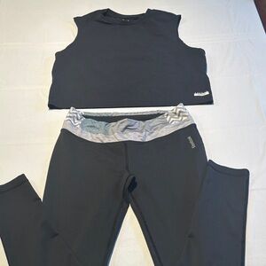 Reebok Black and Gray Activewear Set